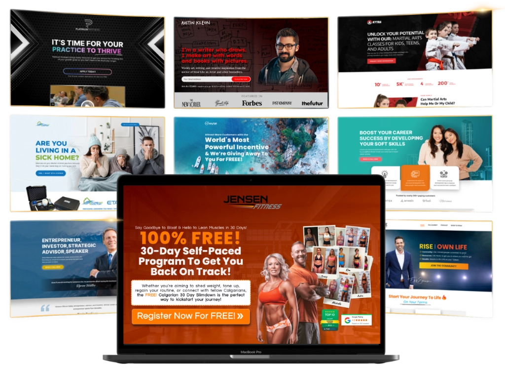 Design Converts - Header Image - Showing Nine Client Websites